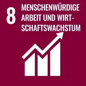 SDG 8 Icon Ziel 8 Ziele für nachhaltige Entwicklung digikids